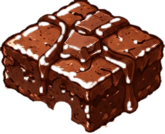 The Fudgy Square signature brownie with melted chocolate on top